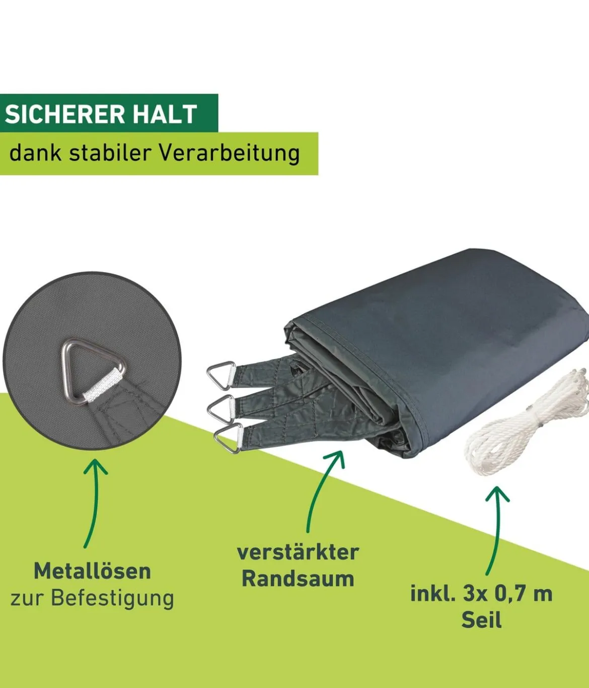 Windhager Sonnensegel Cannes, dreieckig, ca. B500/T500 cm