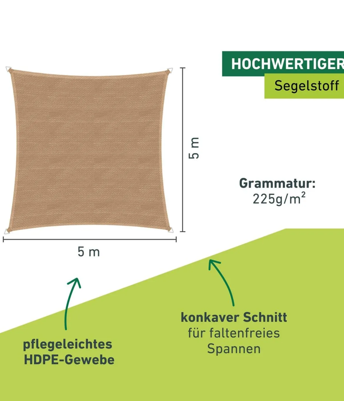 Windhager Sonnensegel Capri, quadratisch, ca. B500/T500 cm