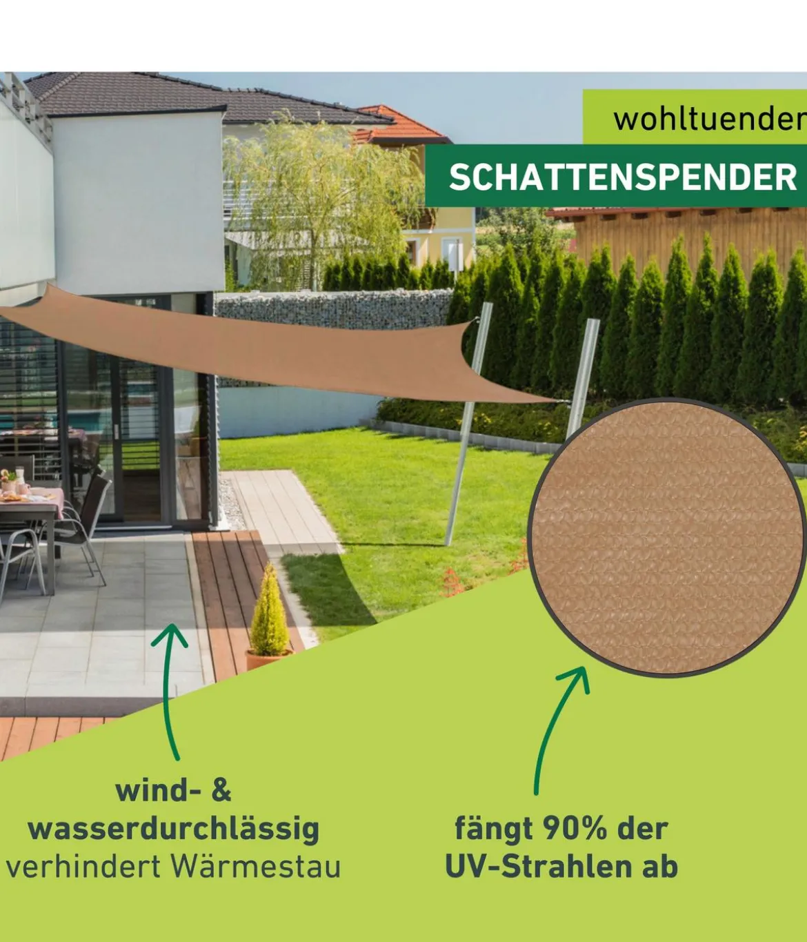 Windhager Sonnensegel Capri, quadratisch, ca. B500/T500 cm