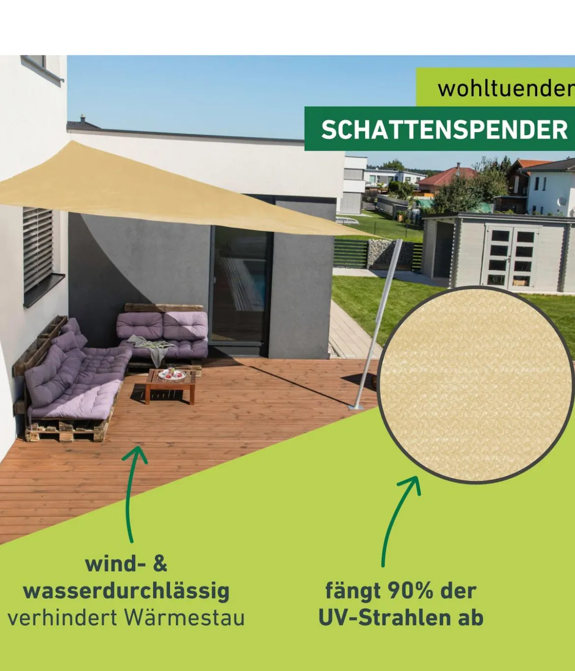 Windhager Sonnensegel Capri, dreieckig, ca. B400/T400 cm