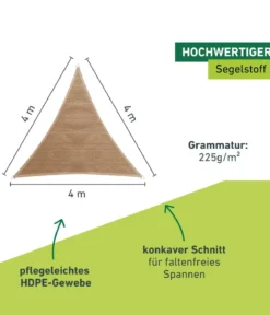 Windhager Sonnensegel Capri, dreieckig, ca. B400/T400 cm