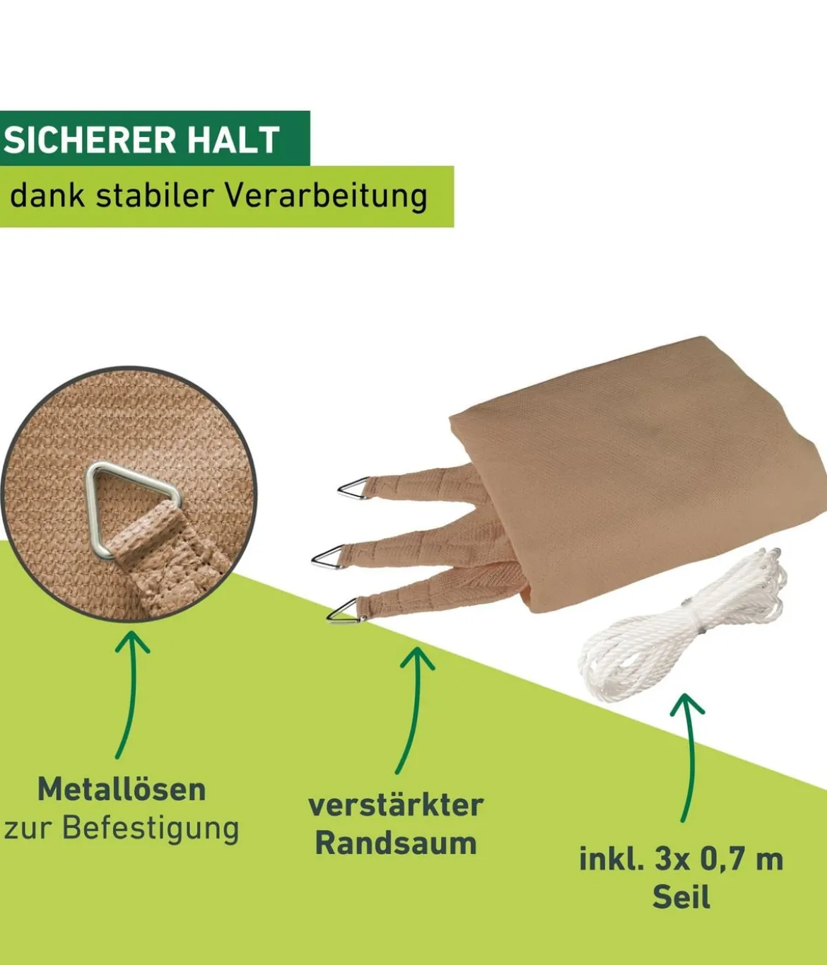 Windhager Sonnensegel Capri, dreieckig, ca. B400/T400 cm