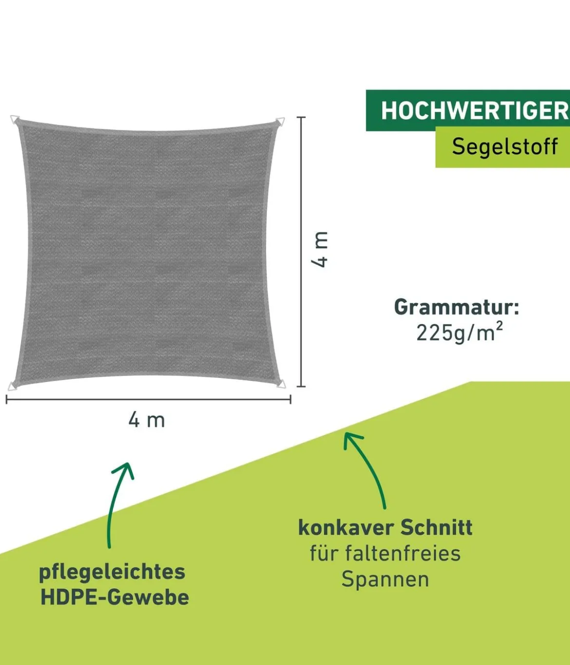Windhager Sonnensegel Capri, quadratisch, ca. B400/T400 cm