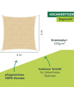 Windhager Sonnensegel Capri, quadratisch, ca. B400/T400 cm