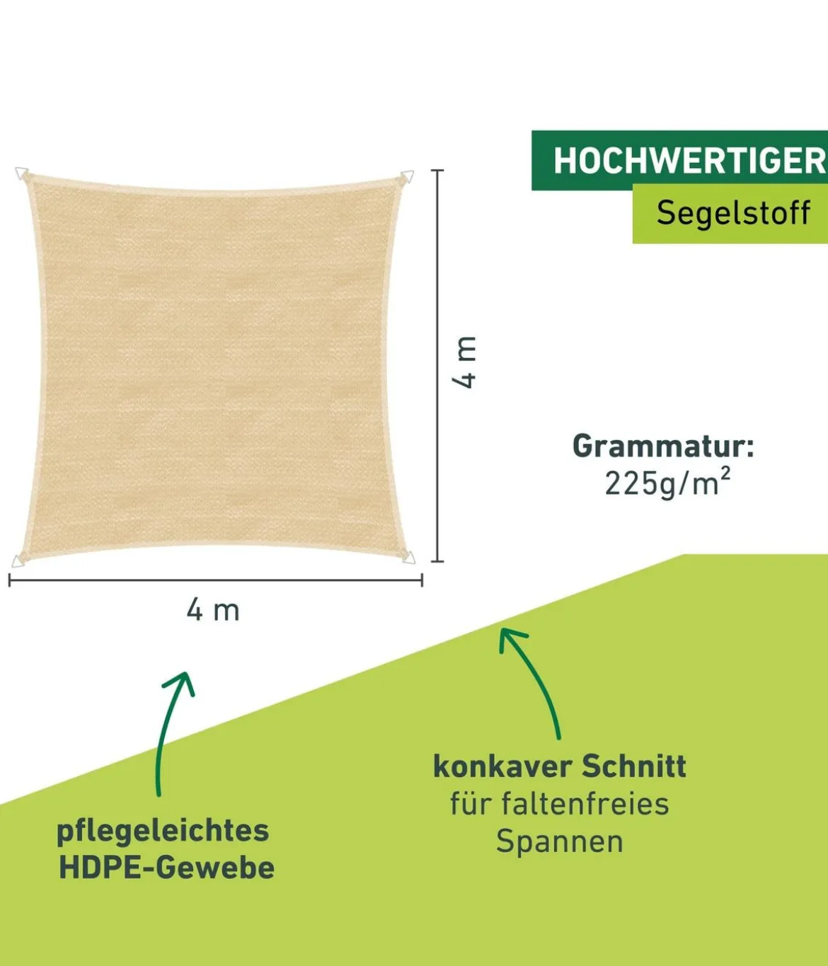 Windhager Sonnensegel Capri, quadratisch, ca. B400/T400 cm