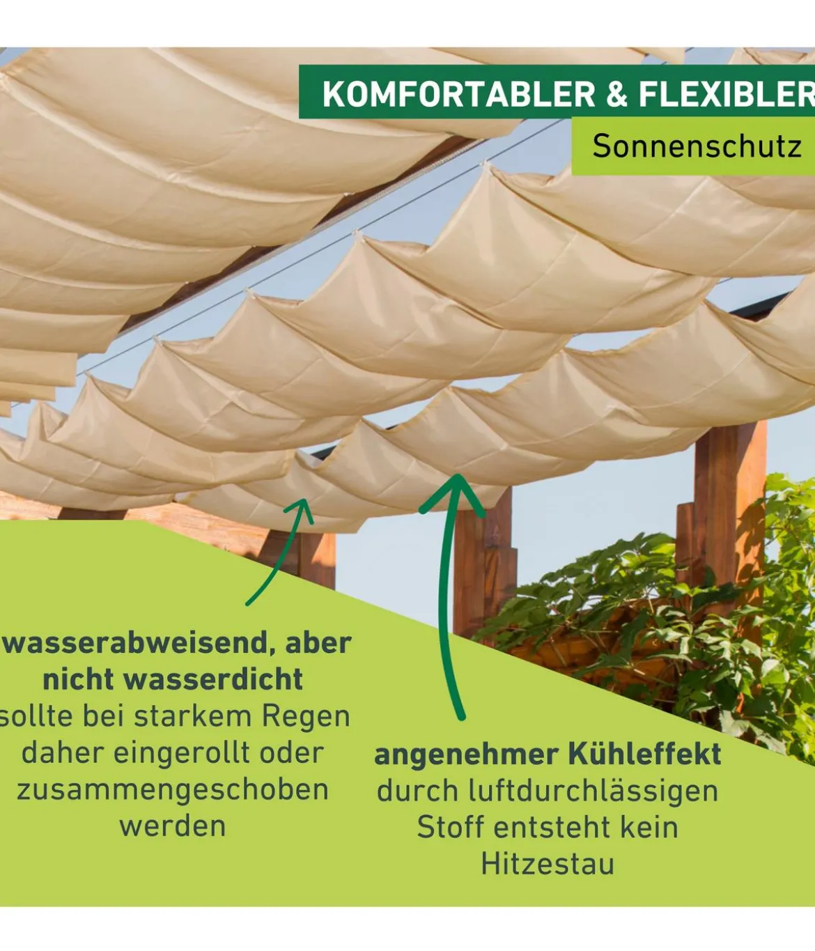 Windhager Sonnensegel, rechteckig,ca. B270/T140cm