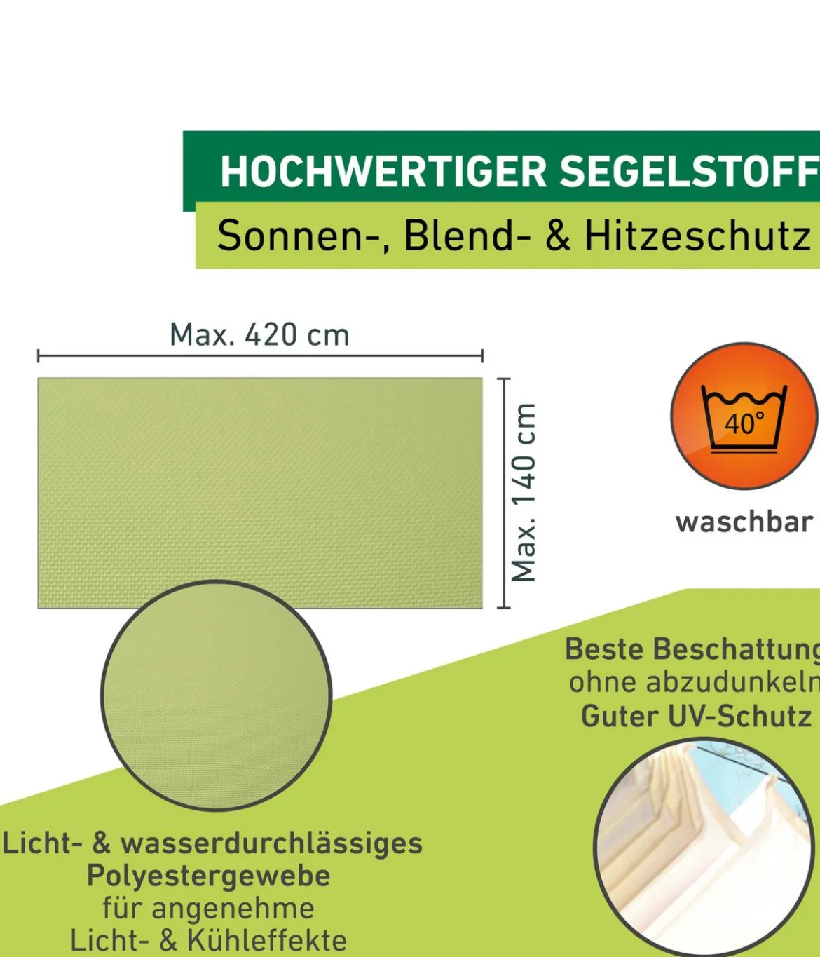 Windhager Sonnensegel, rechteckig,ca. B270/T140cm