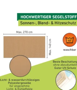 Windhager Sonnensegel, rechteckig,ca. B270/T140cm