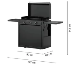 WMF Plancha Set 75G mit Wagen, ca. B90/H99,5/T63 cm