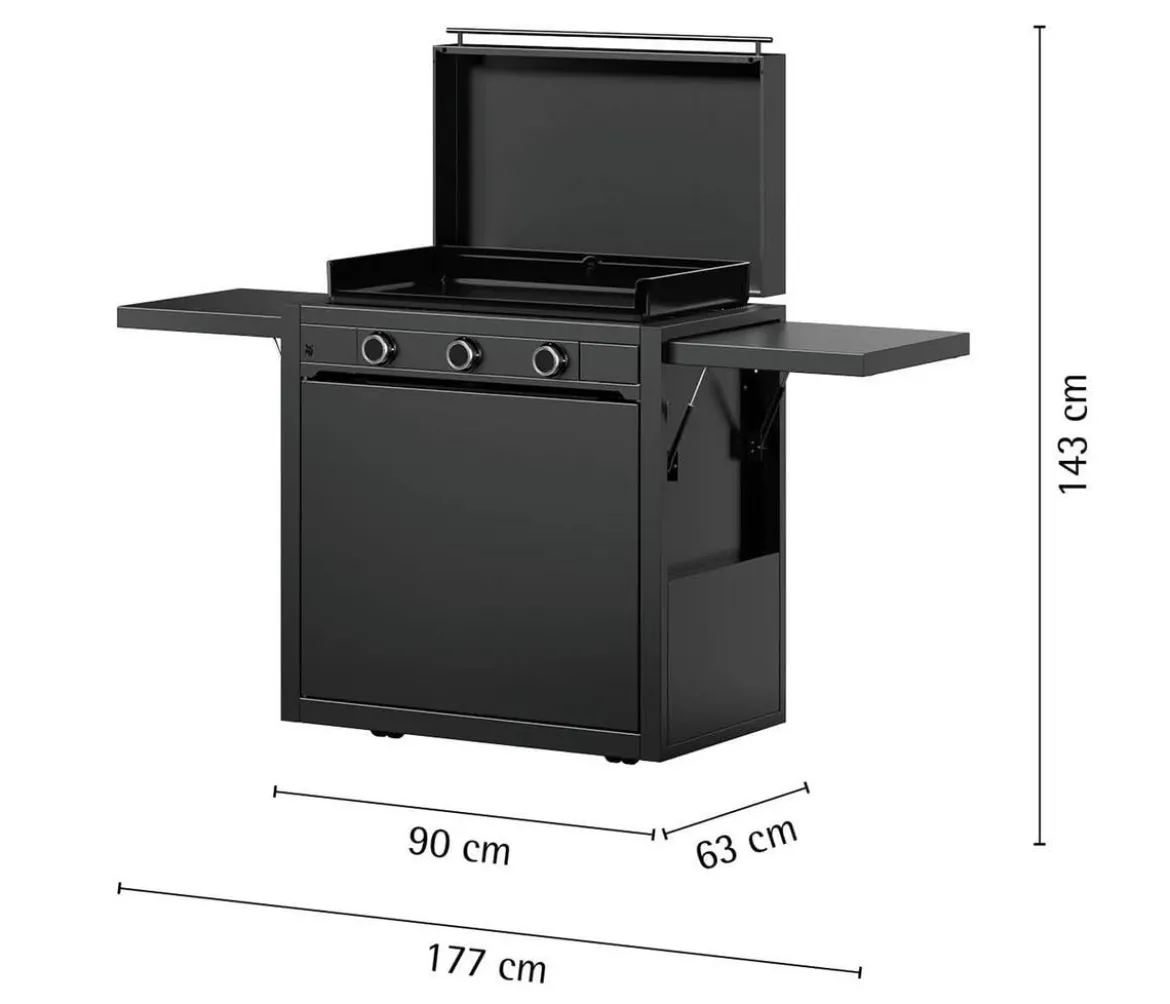 WMF Plancha Set 75G mit Wagen, ca. B90/H99,5/T63 cm