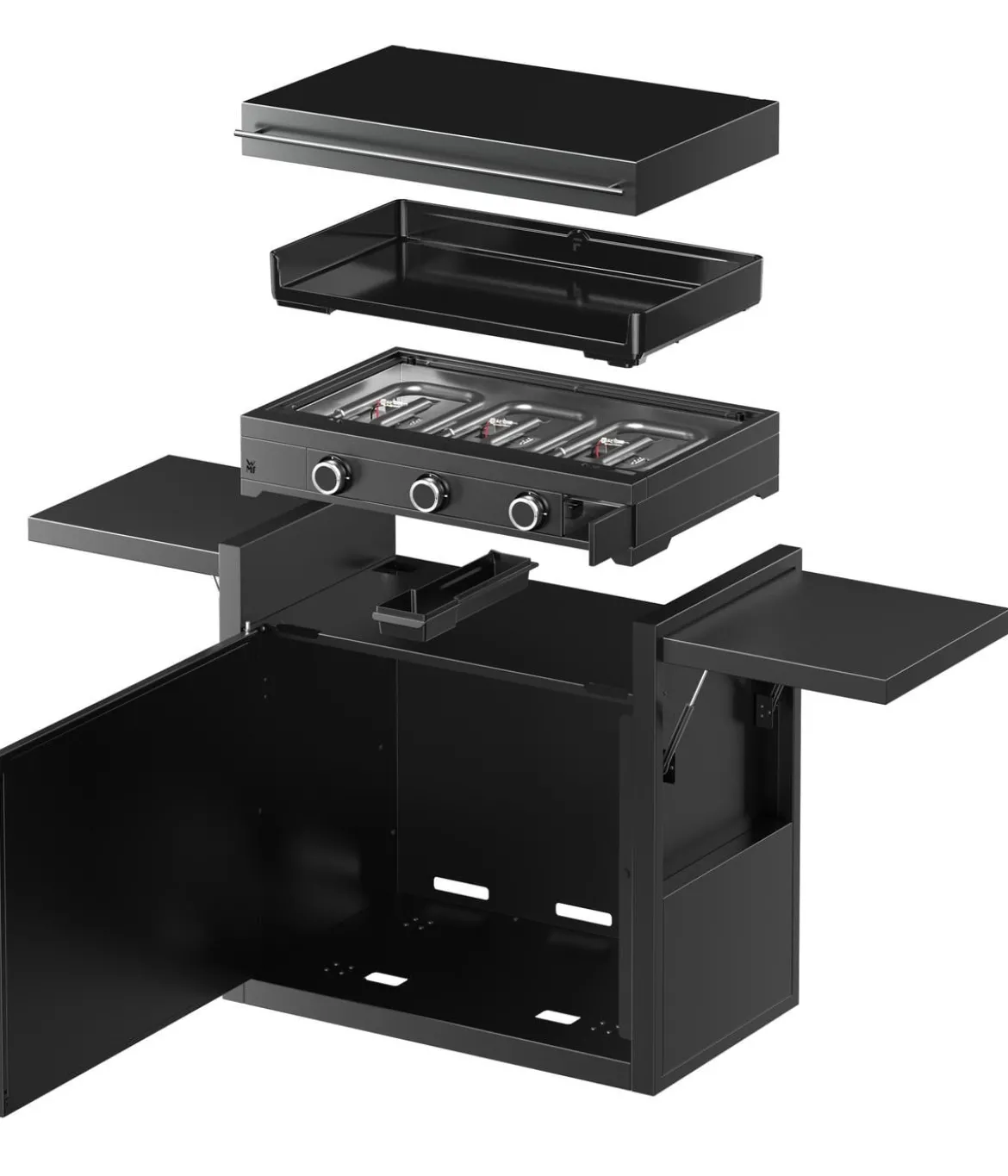 WMF Plancha Set 75G mit Wagen, ca. B90/H99,5/T63 cm