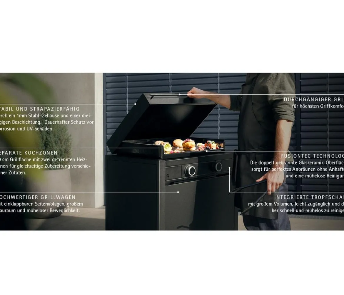 WMF Plancha Set 60G mit Wagen, ca. H75/B99,5/T63 cm