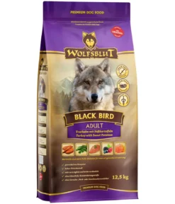 WOLFSBLUT Trockenfutter für Hunde Black Bird, Adult, Truthahn & Süßkartoffel