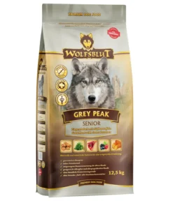 WOLFSBLUT Trockenfutter für Hunde Grey Peak, Senior, Ziege & Süsskartoffeln