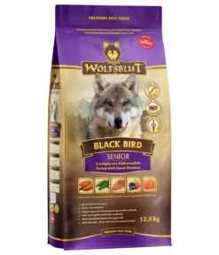 WOLFSBLUT Trockenfutter für Hunde Black Bird, Senior, Truthahn & Süßkartoffel
