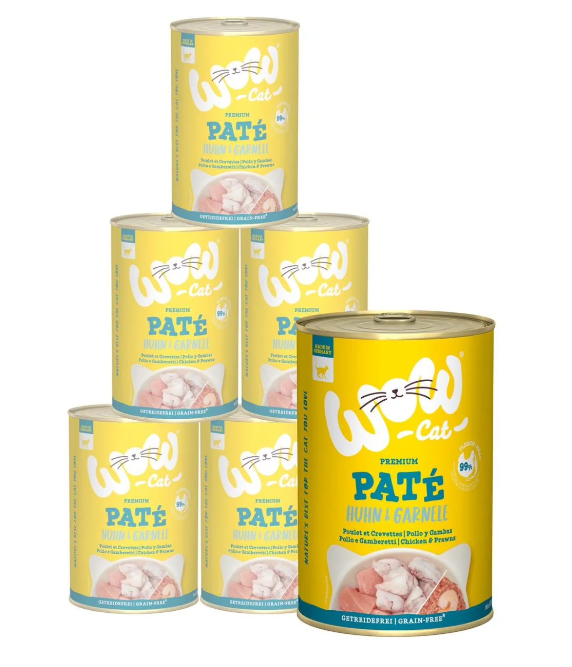 WOW® Cat Nassfutter für Katzen Adult, 6 x 400 g