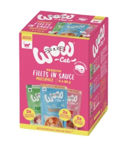 WOW® Cat Nassfutter für Katzen Multipack Premium Filets in Sauce, Adult, 8 x 85 g