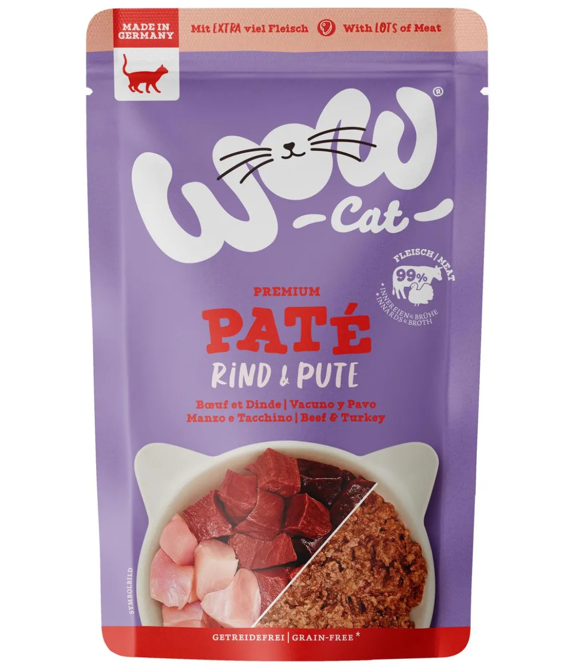 WOW® Cat Nassfutter für Katzen Multipack Premium Filets, Adult, 6 x 125 g