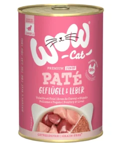 WOW® Cat Nassfutter für Katzen Premium Paté Junior, 6 x 400 g