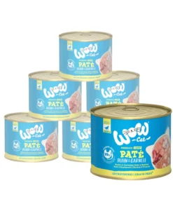 WOW® Cat Nassfutter für Katzen Premium Paté Junior, 6 x 200 g