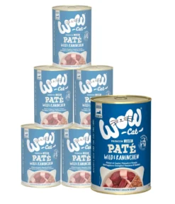 WOW® Cat Nassfutter für Katzen Premium Paté Senior, 6 x 400 g