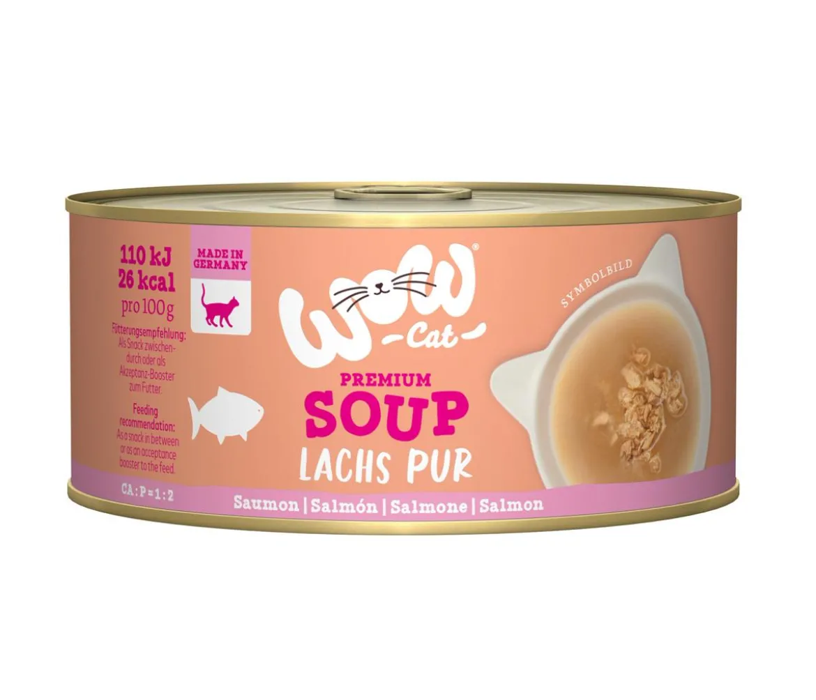 WOW® Cat Nassfutter für Katzen Premium Suppe, Adult, 12 x 70 g