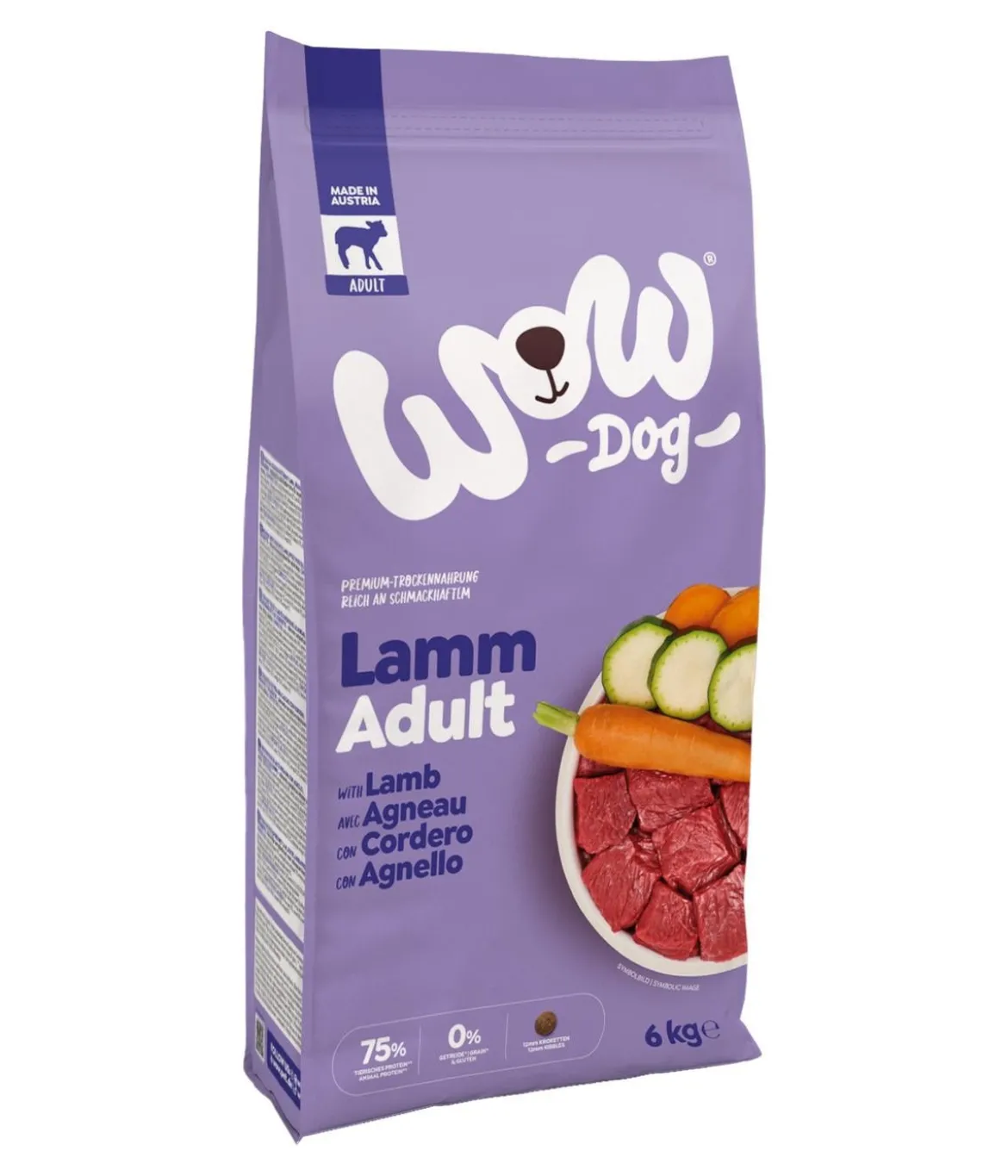 WOW® Trockenfutter für Hunde Adult, Lamm