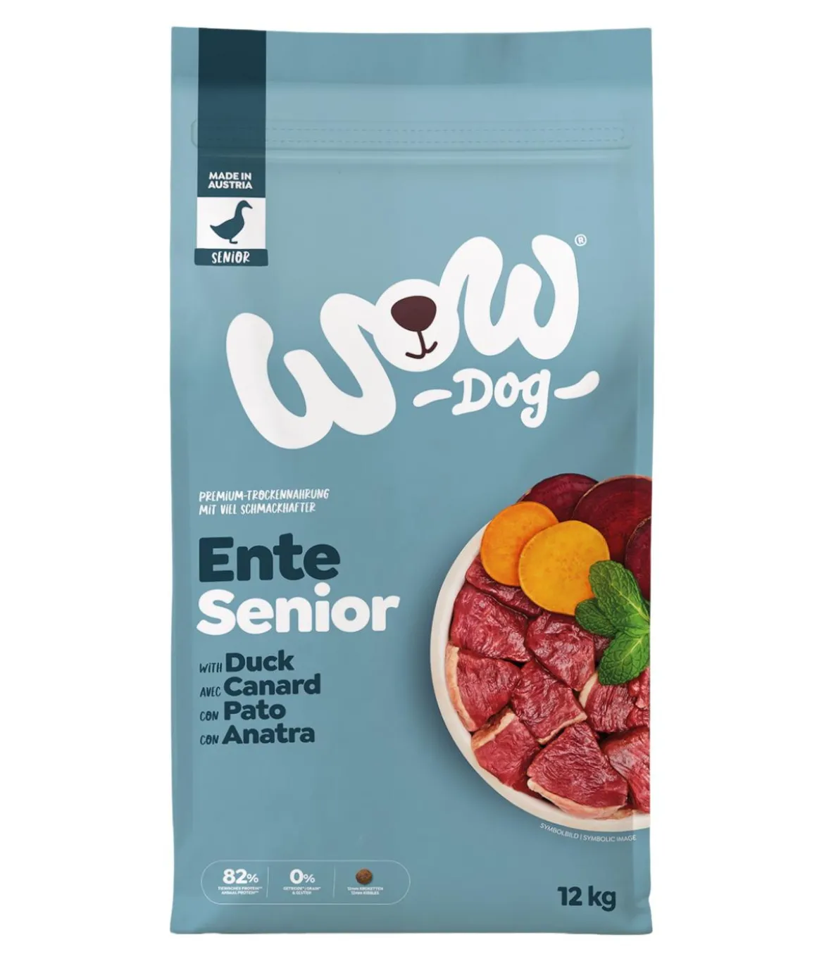 WOW® Trockenfutter für Hunde Mini Senior, Ente