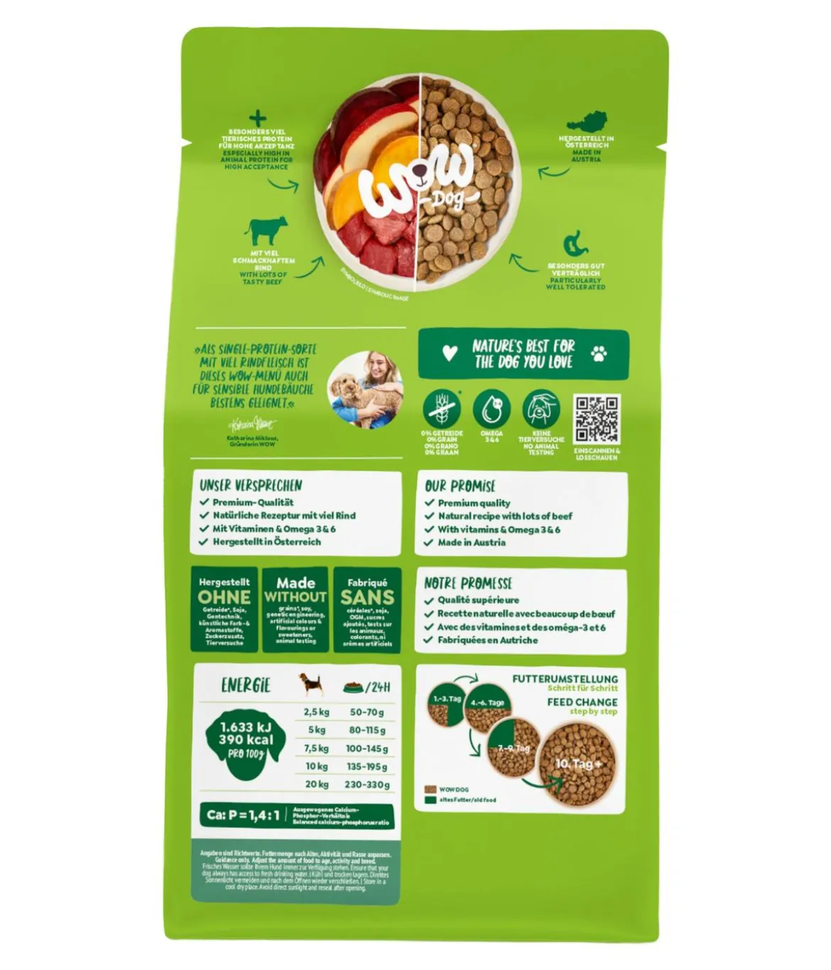 WOW® Trockenfutter für Hunde Mini Adult, Rind
