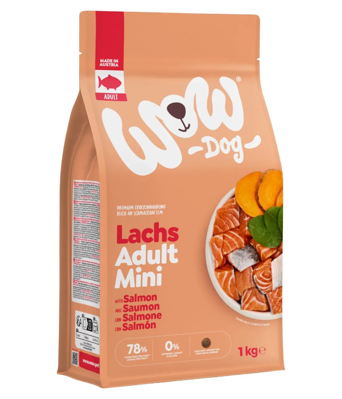 WOW® Trockenfutter für Hunde Mini Adult, Lachs