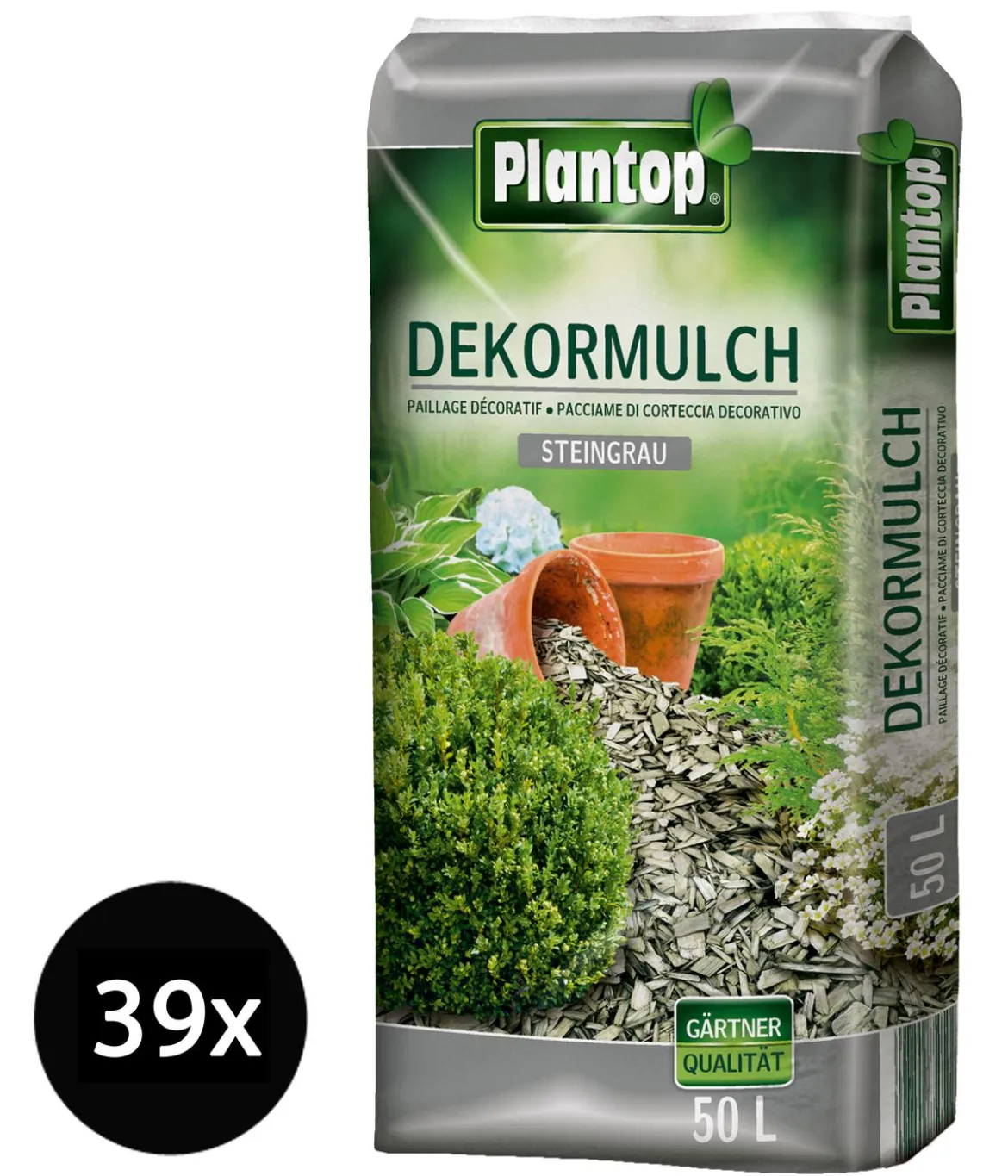 Ziegler Plantop Dekormulch Steingrau, 39 x 50 Liter