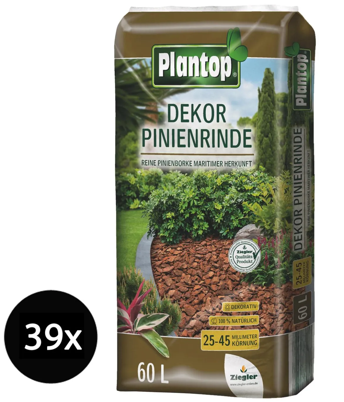 Ziegler Plantop Dekor Pinienrinde, 25-45 mm, 39 x 60 Liter
