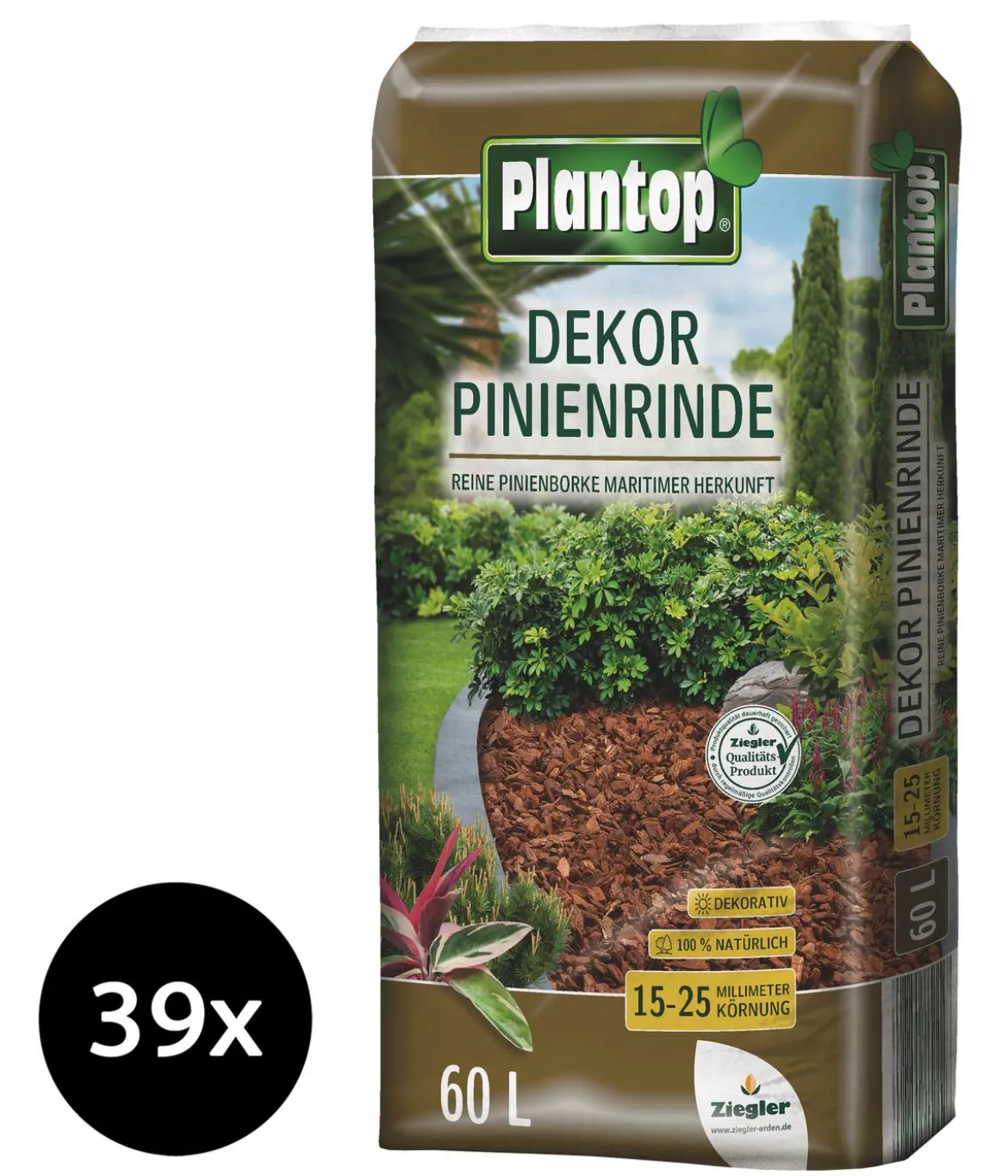 Ziegler Plantop Dekor Pinienrinde, 15-25 mm, 39 x 60 Liter